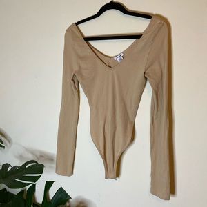 FashionNova Finley Bodysuit in Taupe